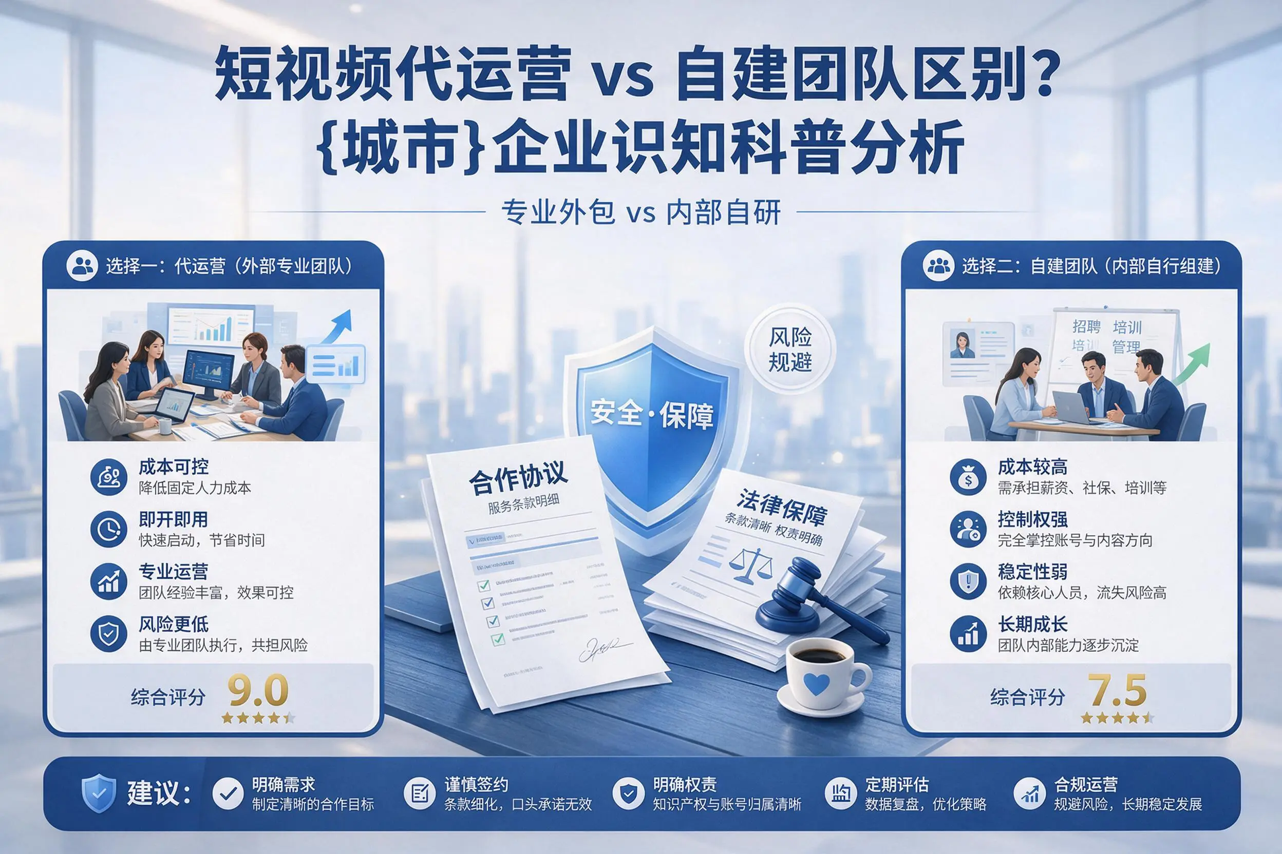 短视频代运营与自建团队区别？天门企业认知科普分析