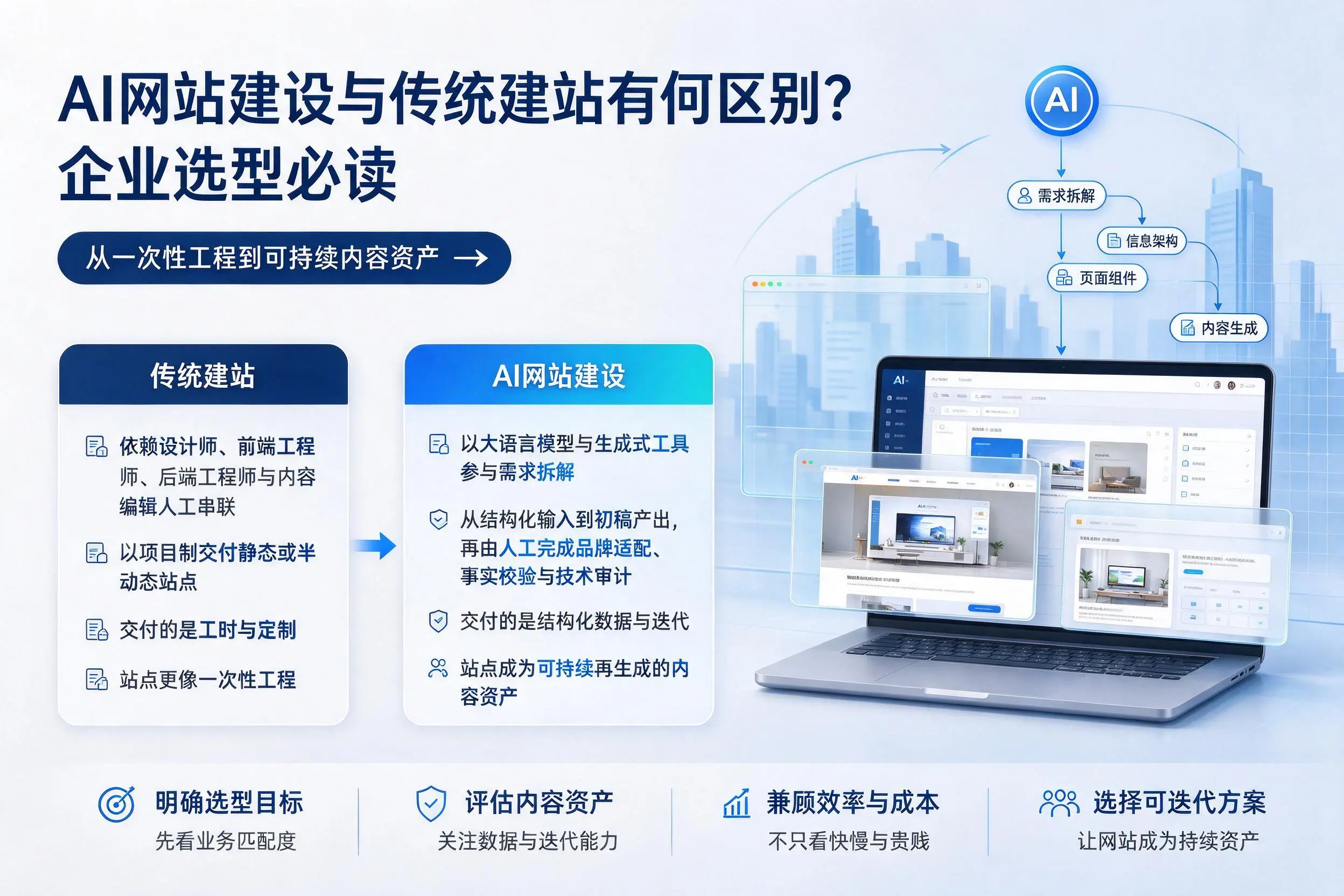 AI网站建设与传统建站有何区别?天门企业选型必读