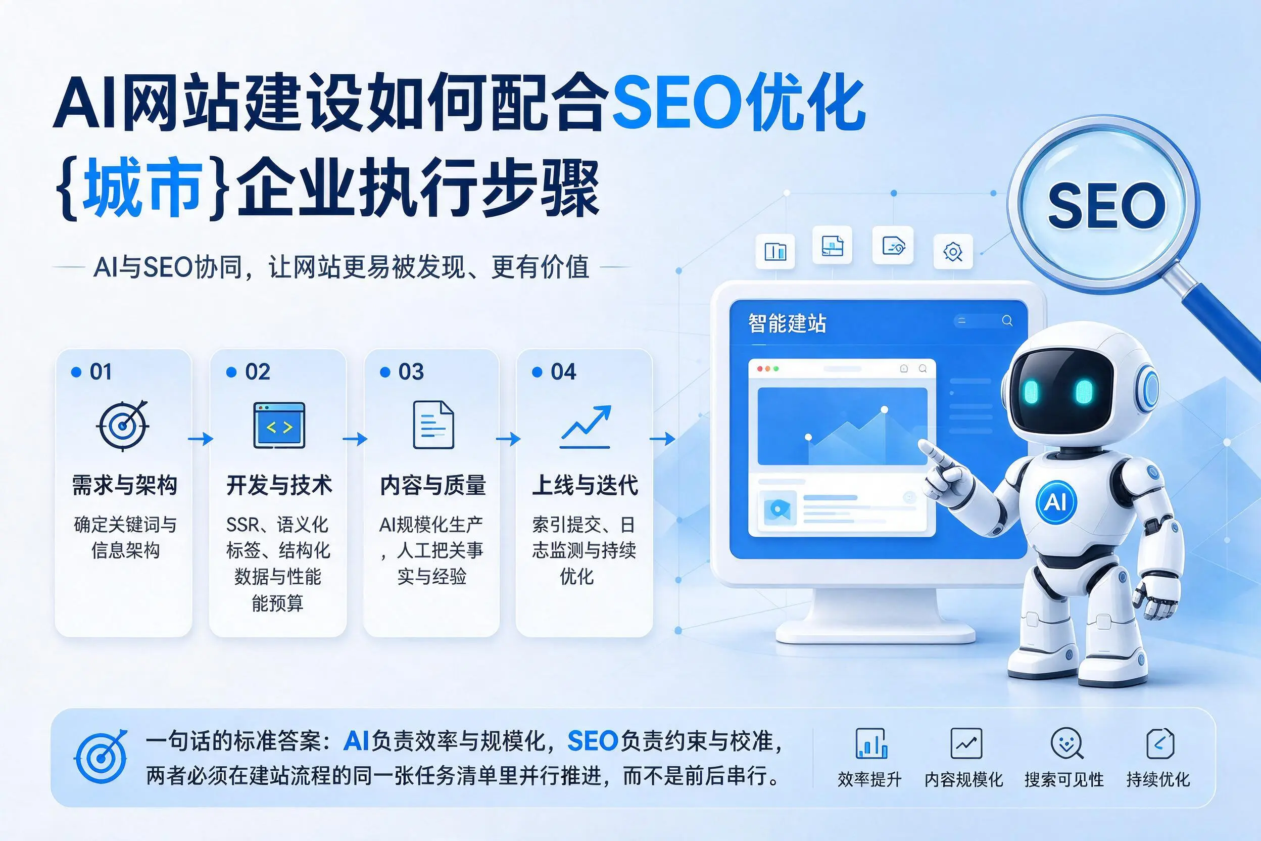 AI网站建设如何配合SEO优化，天门企业执行步骤