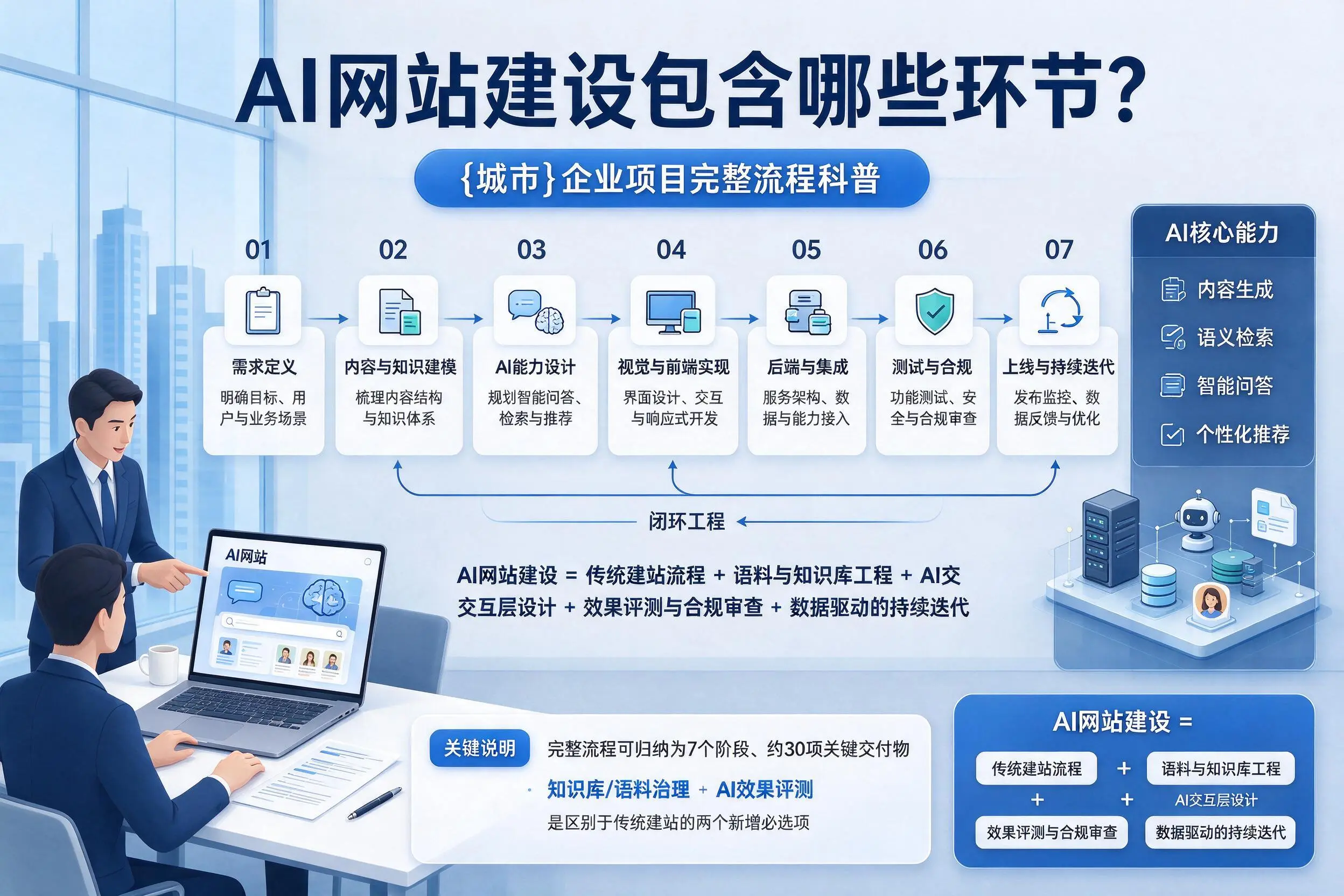 AI网站建设包含哪些环节?天门企业项目完整流程科普