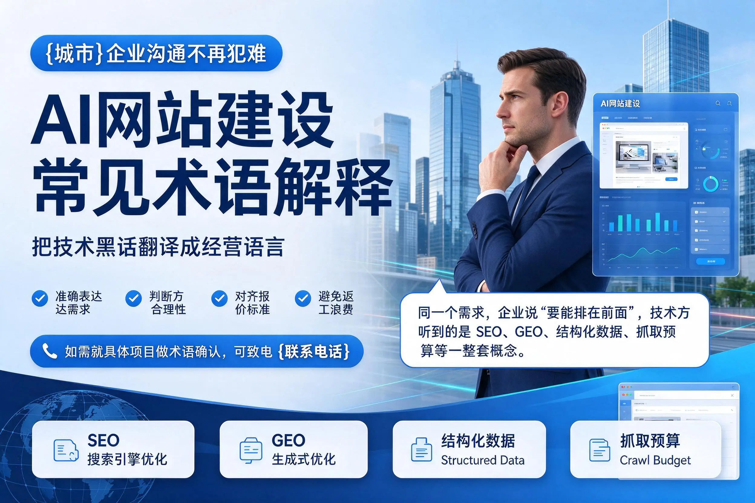 AI网站建设常见术语解释，天门企业沟通不再犯难
