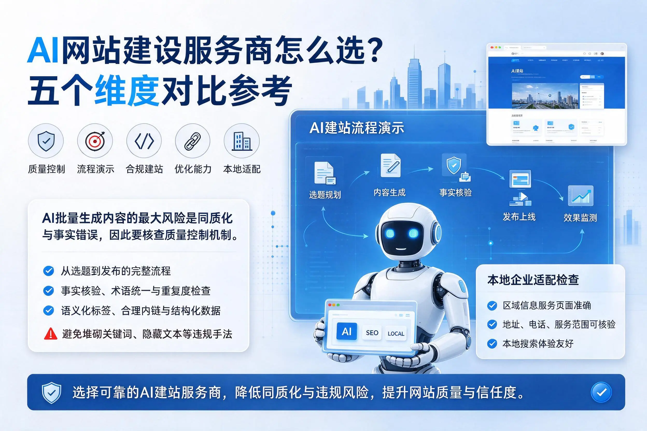 天门AI网站建设服务商怎么选？五个维度对比参考