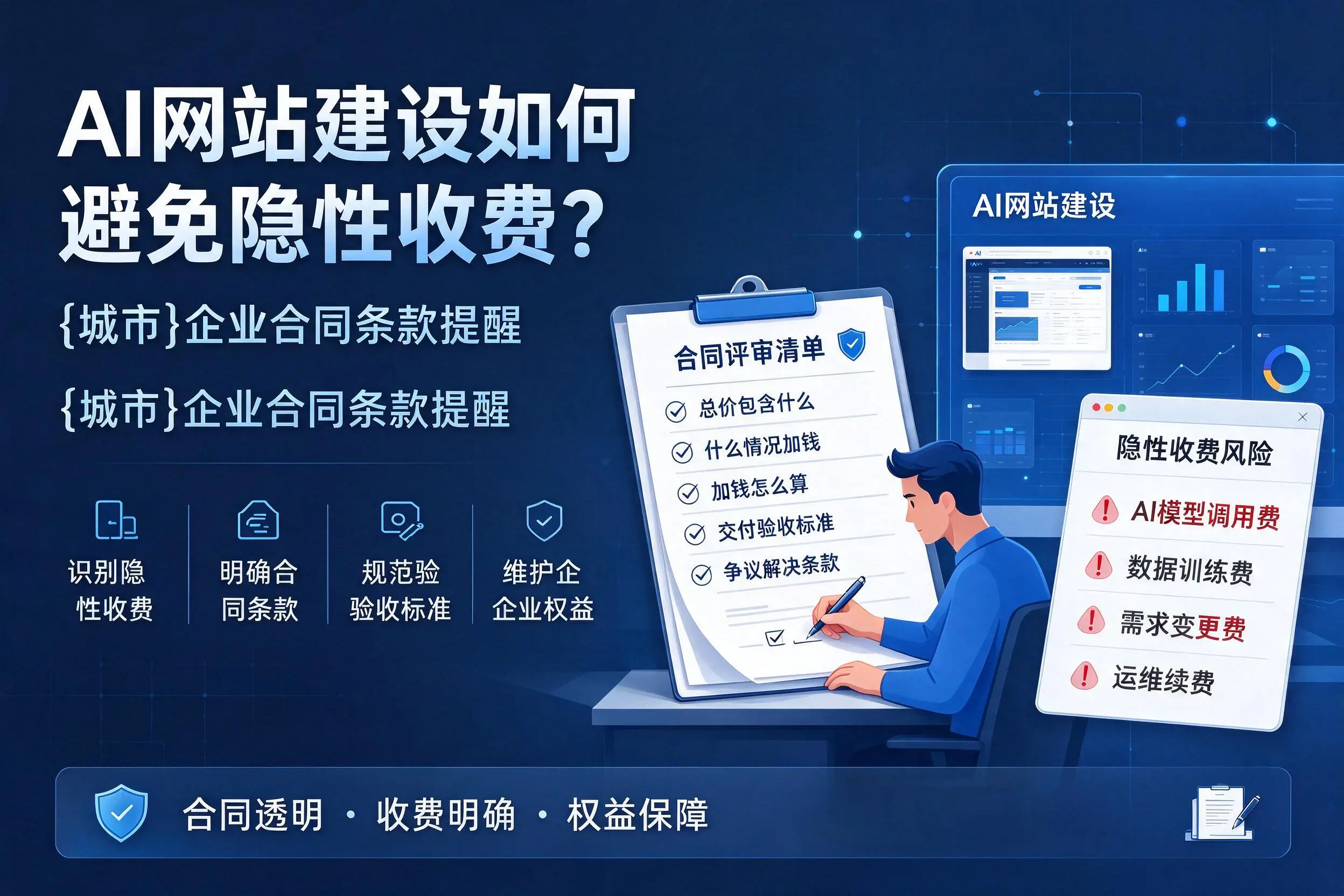 AI网站建设如何避免隐性收费?天门企业合同条款提醒