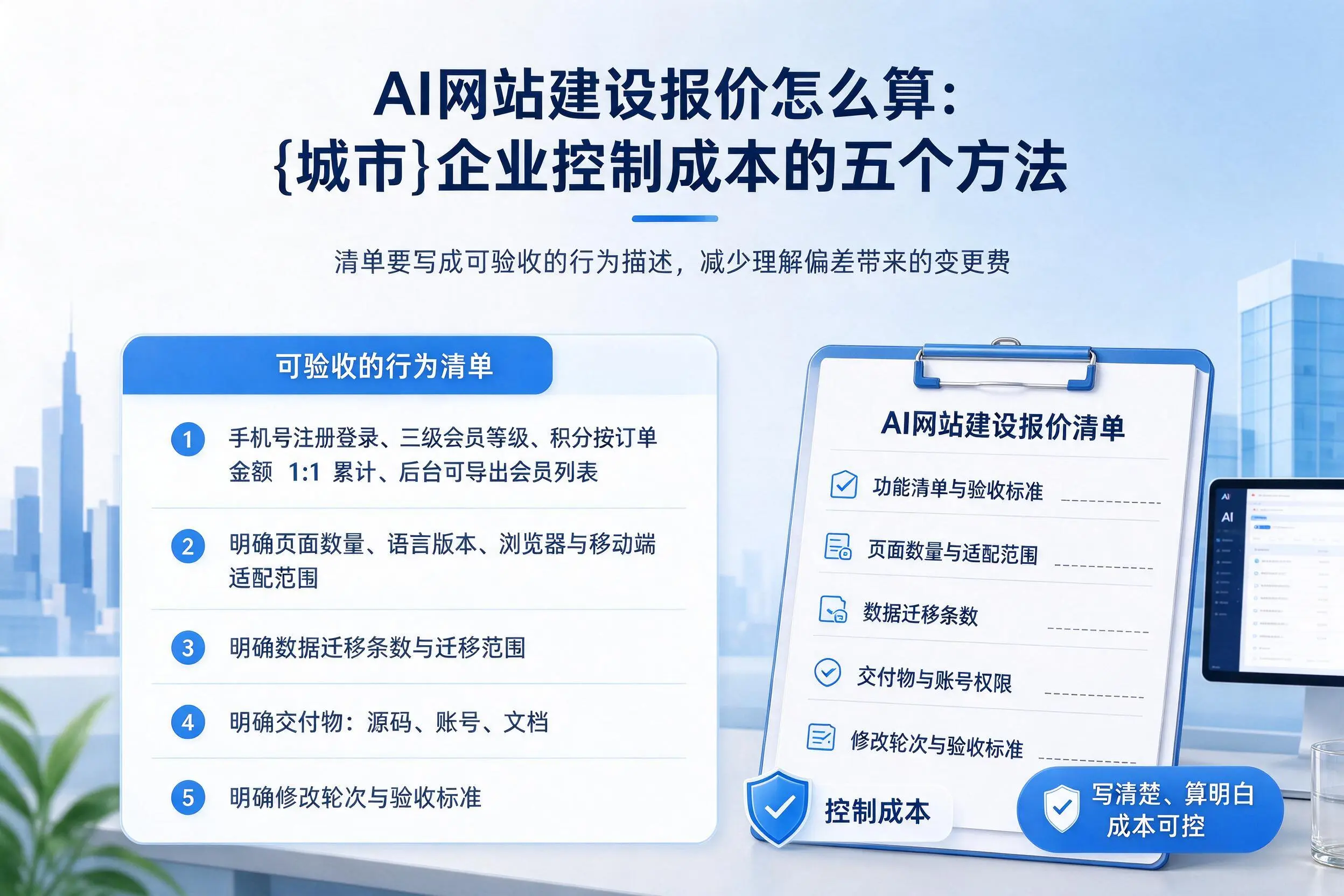 AI网站建设报价怎么算:天门企业控制成本的五个方法